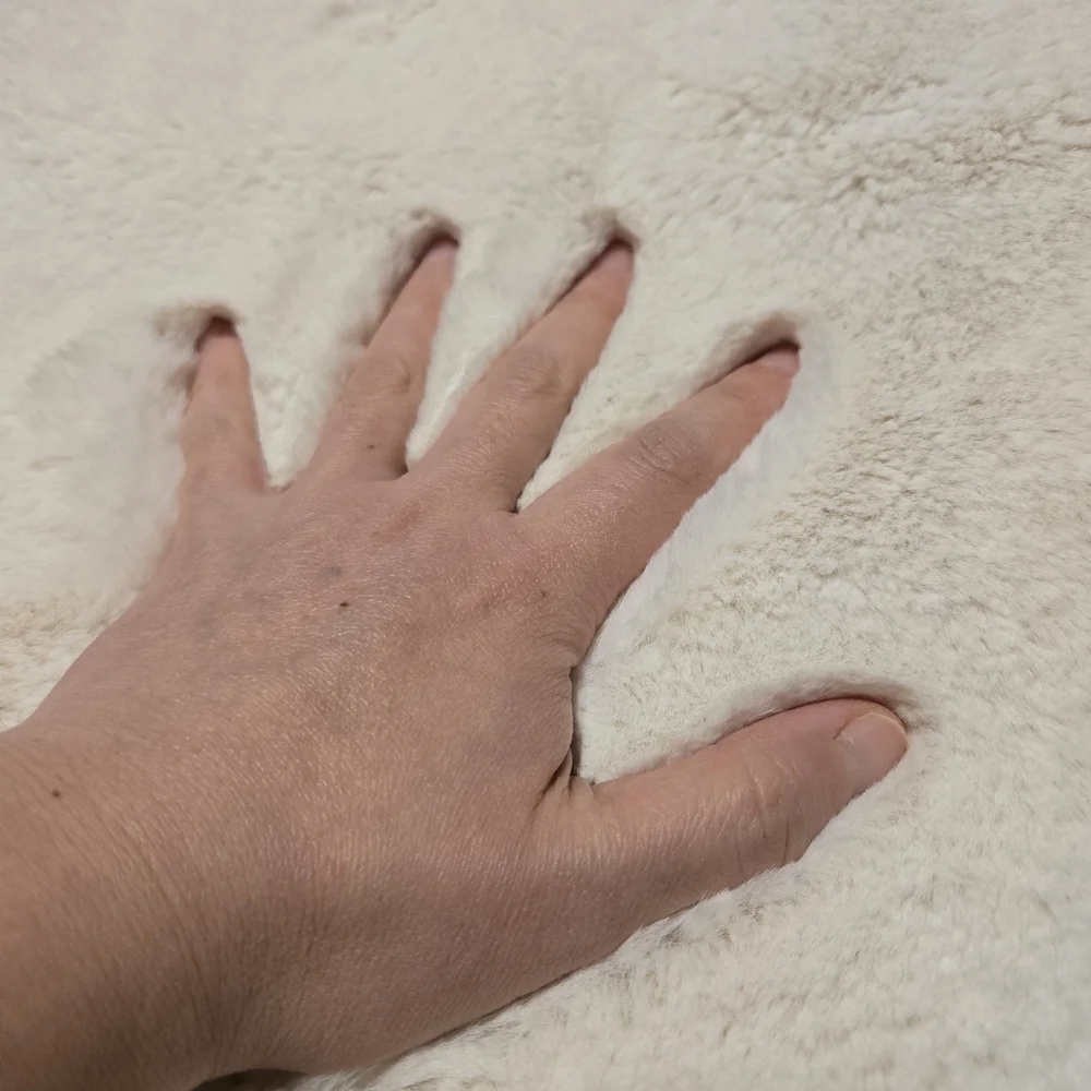 Faux Fur Rectangle Rug, Ivory